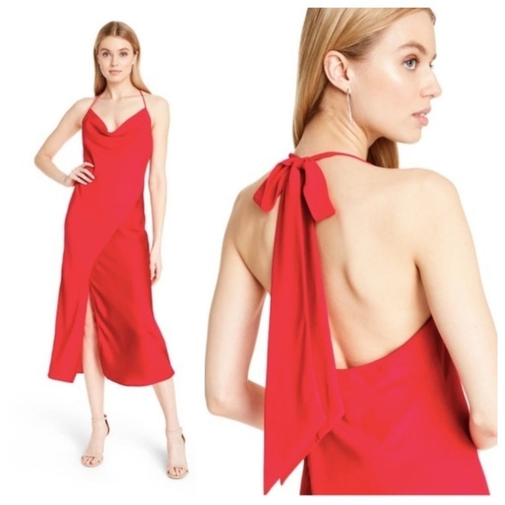 CUSHNIE x Target Red Slip Dress with Bow Holiday Christmas Valentine's Day 12 - Picture 7 of 7